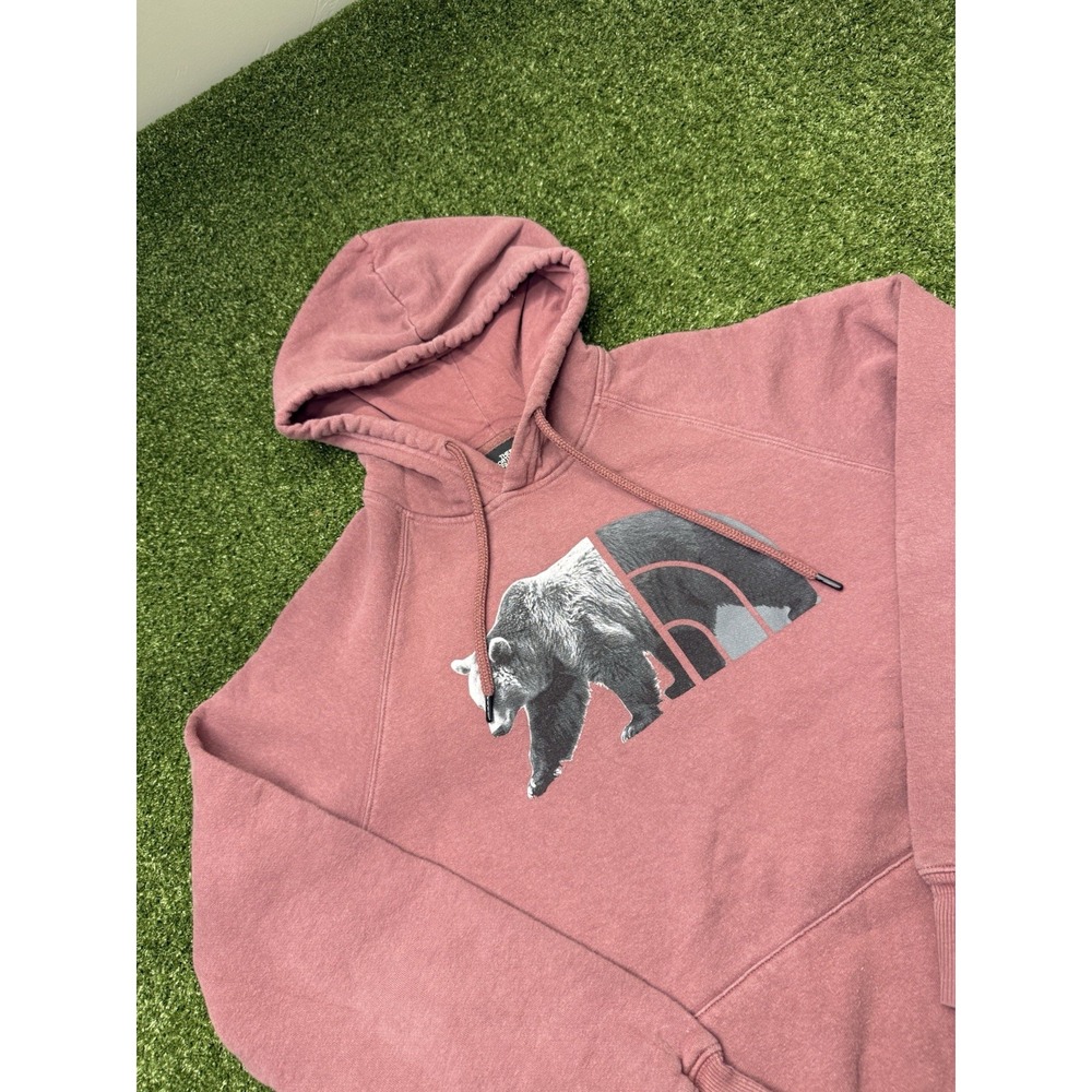 The North Face Bear Womens Pullover Hoodie Sweatshirt Mauve Red Outdoor Size M